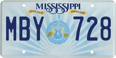 MS license plate MBY728