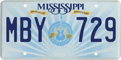 MS license plate MBY729