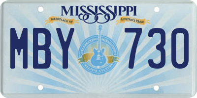 MS license plate MBY730