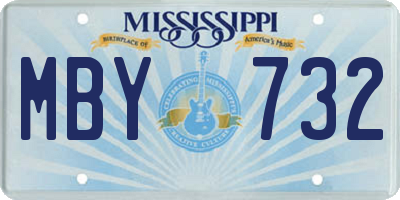MS license plate MBY732