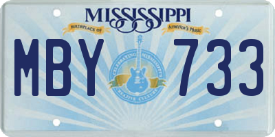MS license plate MBY733