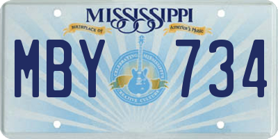 MS license plate MBY734