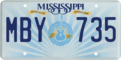 MS license plate MBY735
