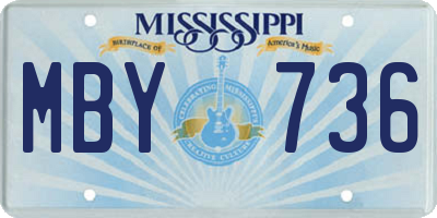 MS license plate MBY736