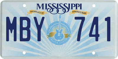 MS license plate MBY741
