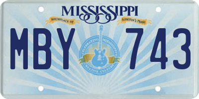 MS license plate MBY743