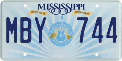 MS license plate MBY744