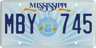MS license plate MBY745