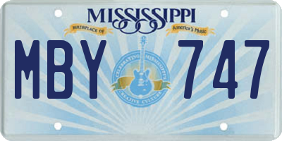 MS license plate MBY747