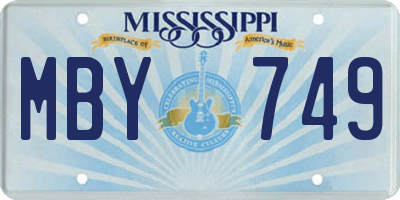 MS license plate MBY749