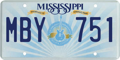 MS license plate MBY751