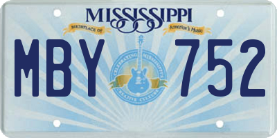 MS license plate MBY752