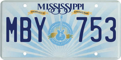MS license plate MBY753