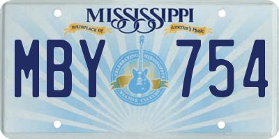 MS license plate MBY754