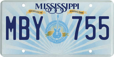 MS license plate MBY755