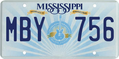 MS license plate MBY756