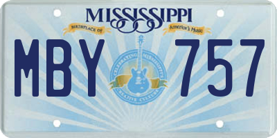 MS license plate MBY757