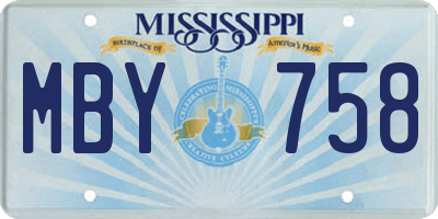 MS license plate MBY758