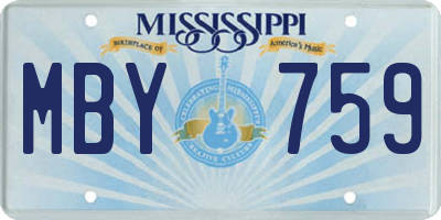 MS license plate MBY759