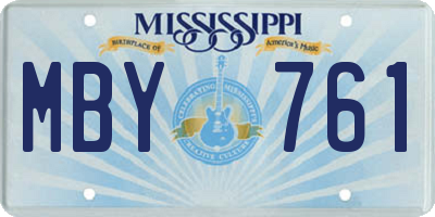 MS license plate MBY761