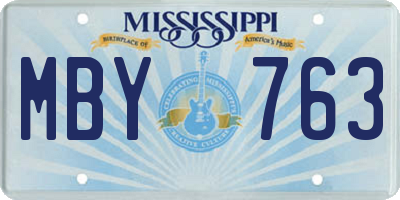 MS license plate MBY763