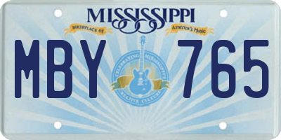 MS license plate MBY765