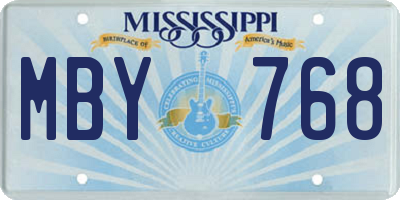 MS license plate MBY768