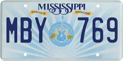 MS license plate MBY769