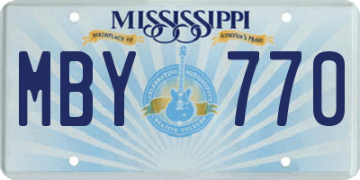 MS license plate MBY770