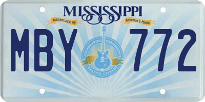 MS license plate MBY772