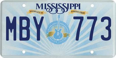MS license plate MBY773