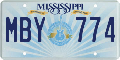 MS license plate MBY774
