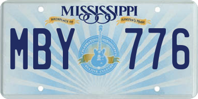 MS license plate MBY776