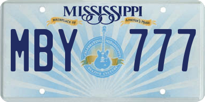MS license plate MBY777