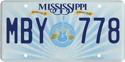 MS license plate MBY778