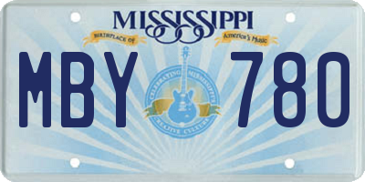 MS license plate MBY780