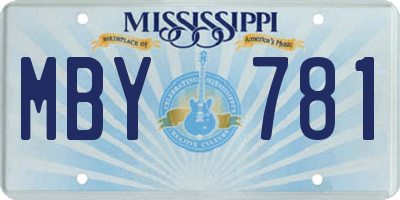 MS license plate MBY781