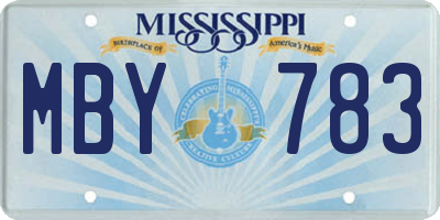 MS license plate MBY783