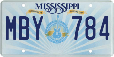 MS license plate MBY784