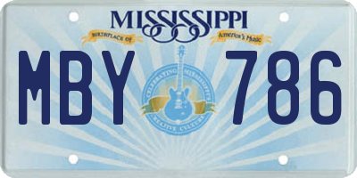 MS license plate MBY786
