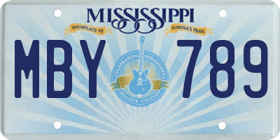 MS license plate MBY789