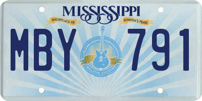 MS license plate MBY791