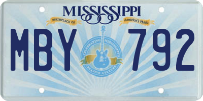 MS license plate MBY792