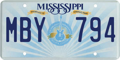 MS license plate MBY794