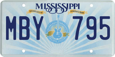 MS license plate MBY795