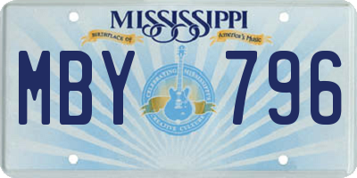 MS license plate MBY796
