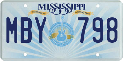MS license plate MBY798