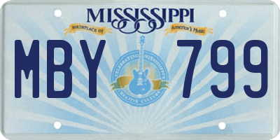 MS license plate MBY799