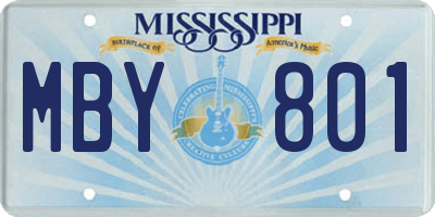 MS license plate MBY801