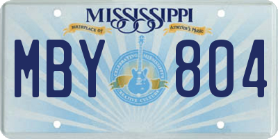 MS license plate MBY804
